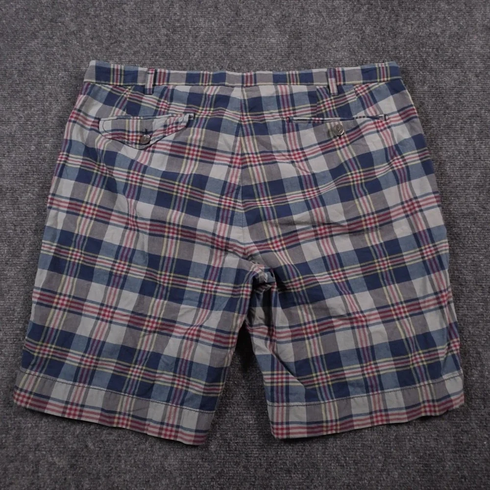Polo Ralph Lauren India Madras Shorts Mens 34 Plaid Chino Preppy Flat Front